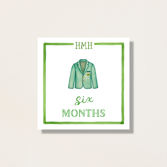 Hand Painted Watercolor Golf Themed Baby Monthly Milestone Cards