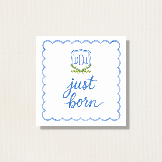 Hand Painted Watercolor Baby Monthly Milestone Cards with Custom Initial Crest