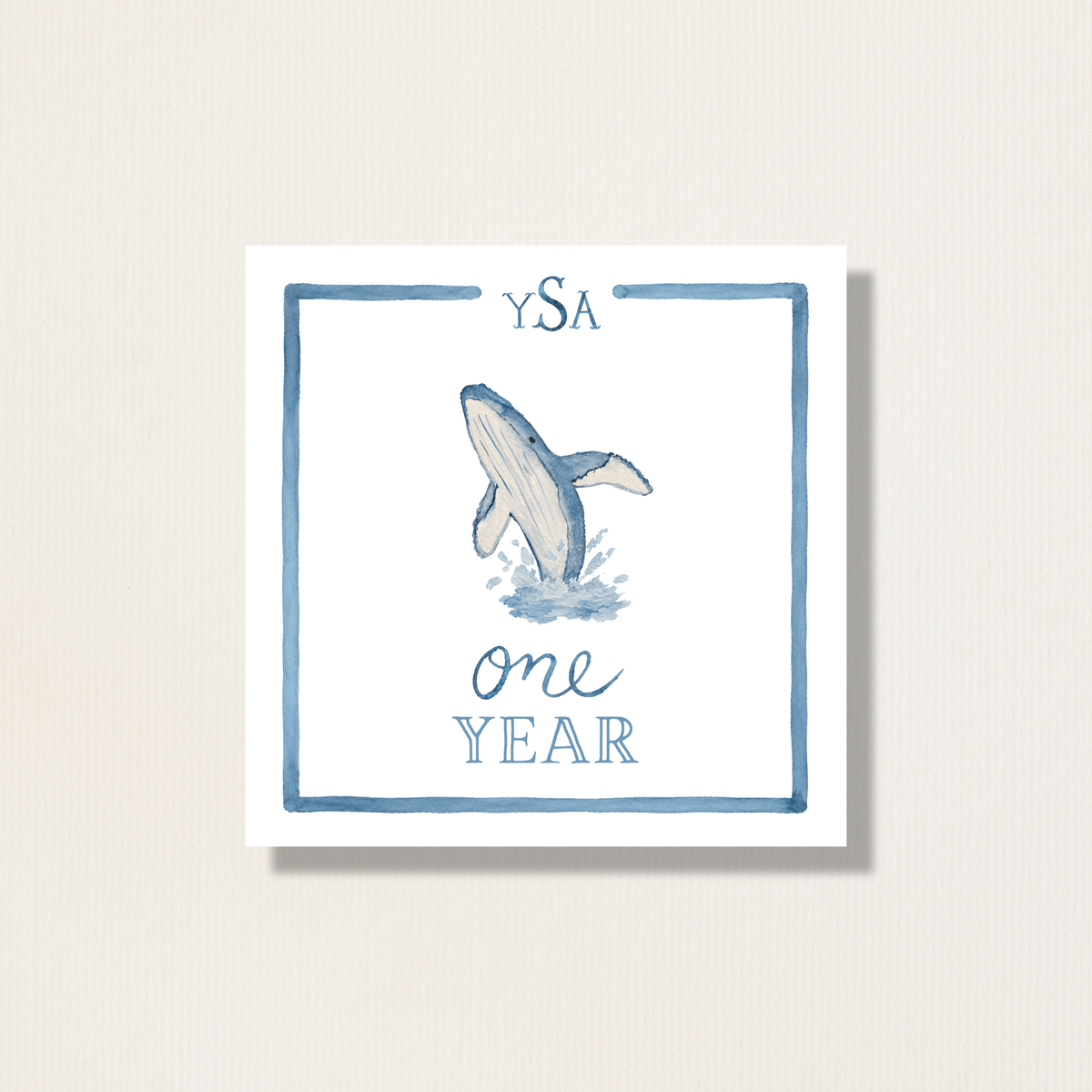 Hand Painted Watercolor Whales Baby Monthly Milestone Cards